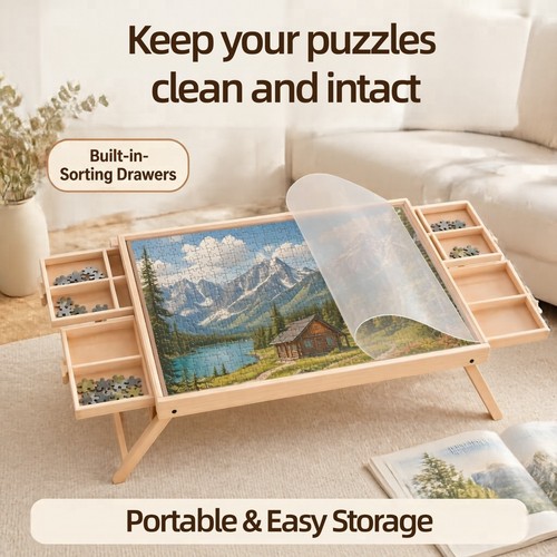 Wooden 1000pc puzzle - 1000pc,