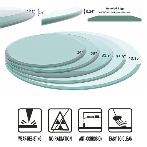 Round tempered glass table top - glass,